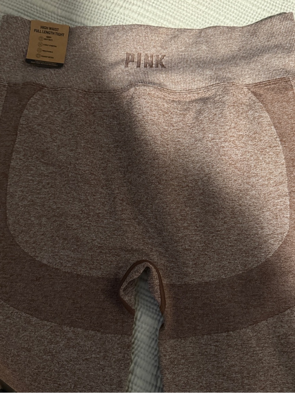PINK Victoria's Secret Men's High-Waist Seamless Boxer Briefs in Heather Brown